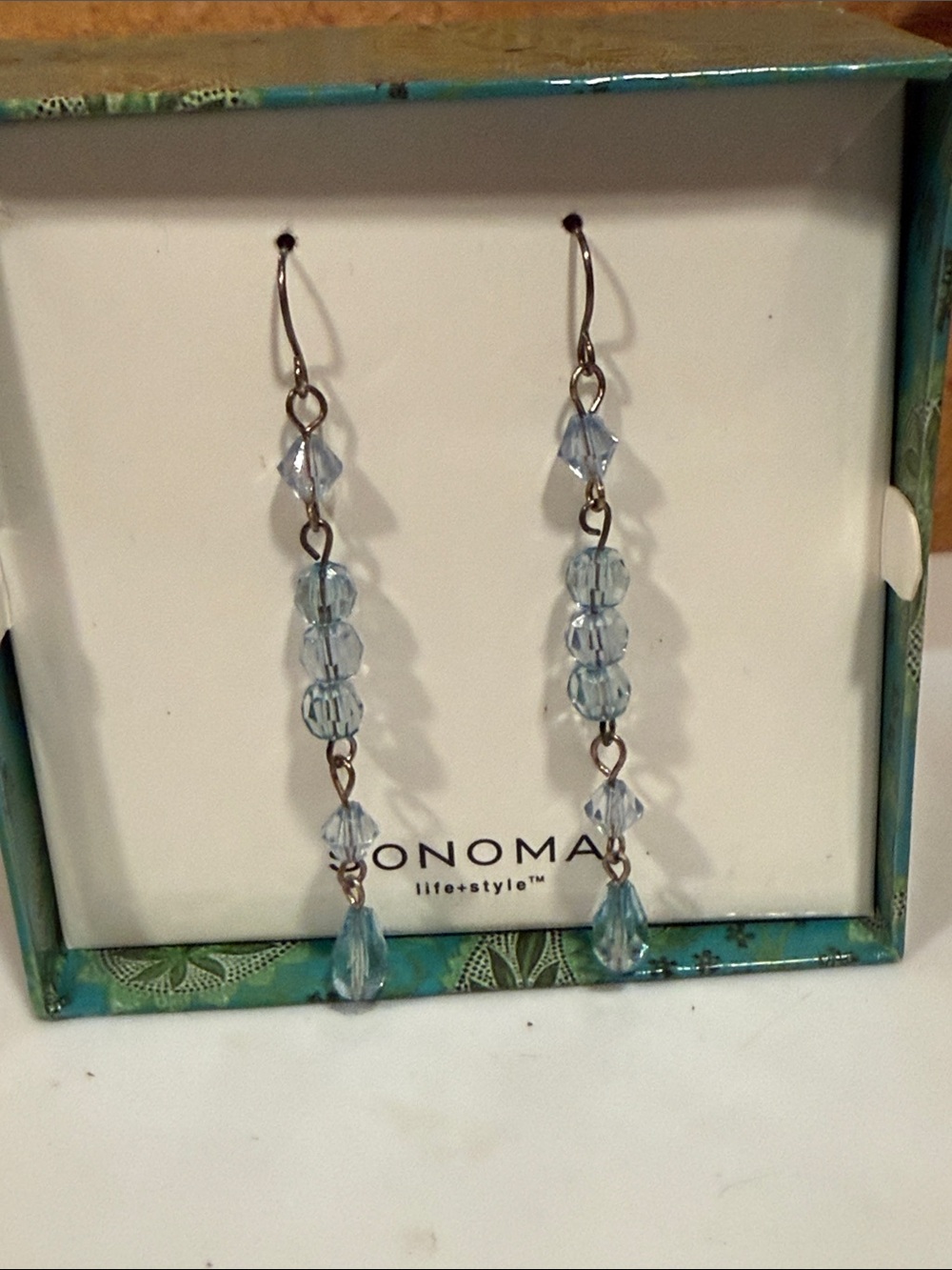 Sonoma Light Blue Crystal Drop Dangle Earrings